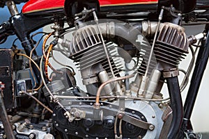 Motorcycle engine close-up