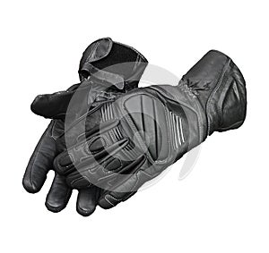 Motorcycle gloves isolated with clipping patch