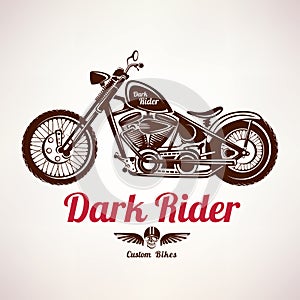 Motorcycle grunge vector silhouette
