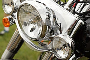 motorcycle headlights chromed handmade