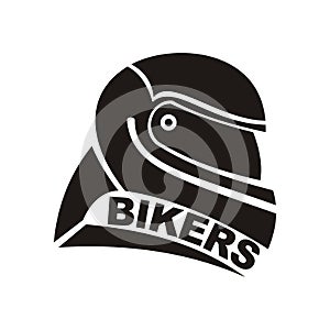 Motorcycle helmet design logo vector - bikers helmet