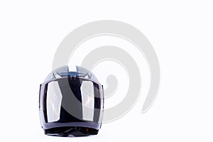 Motorcycle Helmet is a device to reduce the severity of accidents on white background helmet safety object isolated