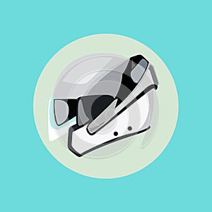 Motorcycle helmet flat design vector