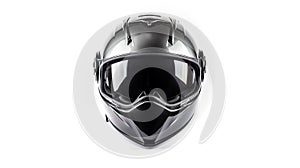 Motorcycle helmet with goggles isolated on white background. Generative Ai