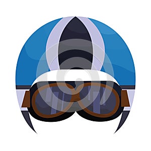 motorcycle helmet with goggles. Vector illustration decorative design