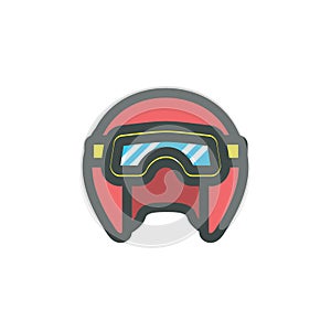 motorcycle helmet with goggles. Vector illustration decorative design