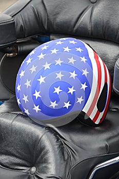 Motorcycle helmet with Stars and Stripes