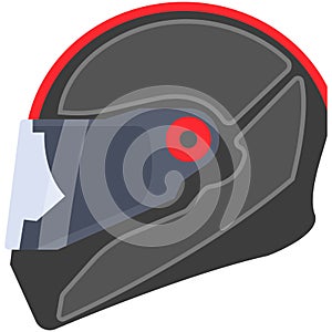 Motorcycle helmet vector biker headwear illustration on white