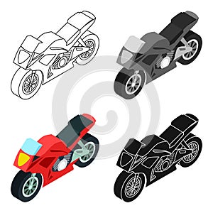 Motorcycle icon in cartoon style isolated on white background. Transportation symbol stock vector illustration.