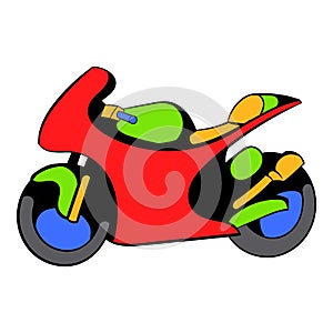 Motorcycle icon, icon cartoon