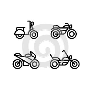 Motorcycle icon set