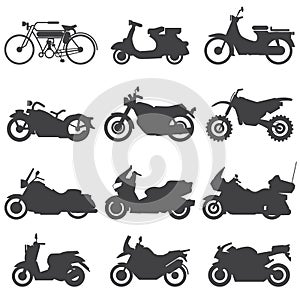Motorcycle Icons set. Vector Illustration. photo