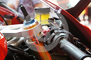 Motorcycle ignition and engine kill button.