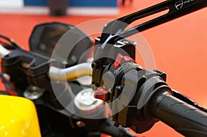 Motorcycle ignition and engine kill button.