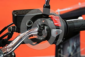 Motorcycle ignition and engine kill button.