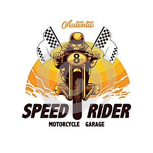 Motorcycle illustration for t-shirt design