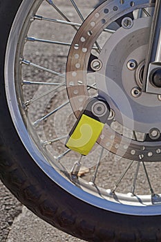 Motorcycle lock disc
