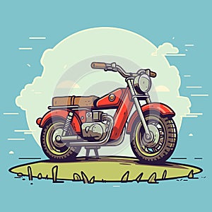 Motorcycle logo icon template cartoon vector illustration