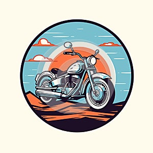 Motorcycle logo icon template cartoon vector illustration
