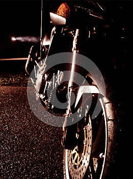 Motorcycle at night
