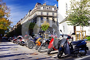 Motorcycle parking in Geneva, Switzerland