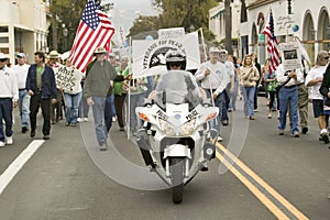 A motorcycle policeman