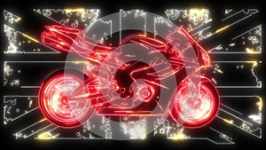 Motorcycle race cornering laser animation