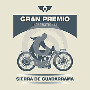 Motorcycle race label photo