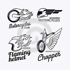 Motorcycle race logo set