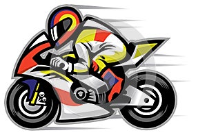 Motorcycle race mascot