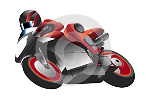 Motorcycle racer illustration