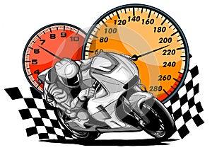 A Motorcycle racer sport vector illustration design