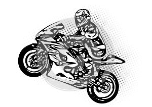Motorcycle racer photo