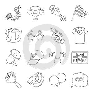 Motorcycle racing, downhill skiing, jumping, parachuting and other sports. Extreme sports set collection icons in line