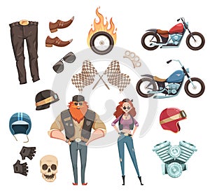 Motorcycle Rider Elements Collection