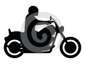 Motorcycle Rider Side View Silhouette Isolated Vector Illustration