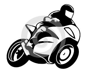 Motorcycle Rider on a Super Bike Isolated Vector Illustration