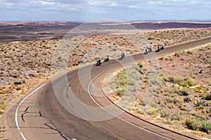 Motorcycle riding in desert