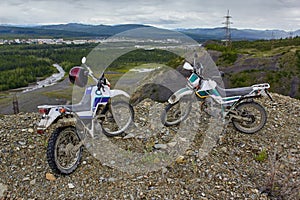 A motorcycle's Enduro on the brink of breakage, mountains. Susuman. Kolyma. IMG_2960
