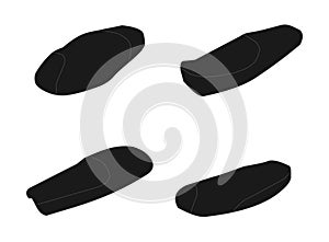 Motorcycle seat type set, vector illustration black on white background