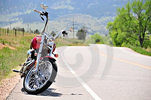 Motorcycle on secluded road