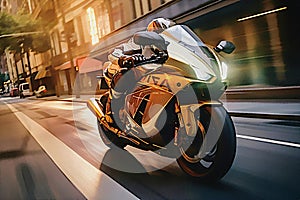 Motorcycle speeding through a city, Moto Inspirations