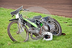 Motorcycle speedway bike on the grass