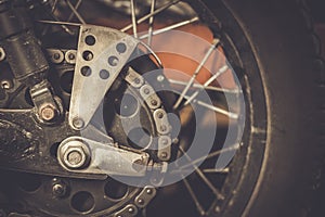 Motorcycle sprocket and chain photo