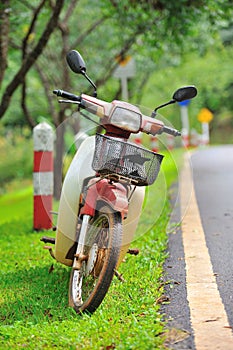 Motorcycle stop on road