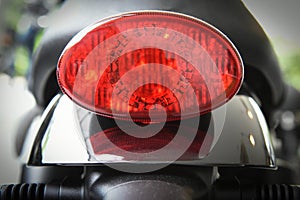 Motorcycle tail brake light oval shape