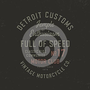 Motorcycle Theme. T Shirt Design
