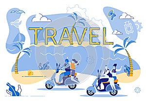 Motorcycle Travel Along Coast an Exotic Island