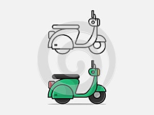 Motorcycle Types Objects Icon. Moto vehicles symbols vector stock illustration.
