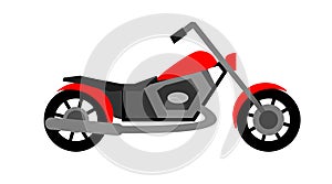 Motorcycle vector flat style red color
